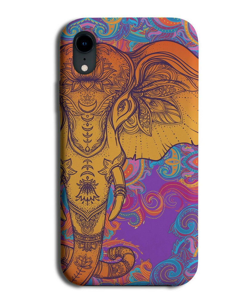 Colourful Tribal Indian Elephant Phone Case Cover India Face Drawing Trunk H238