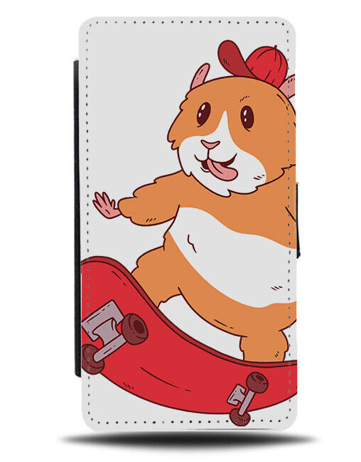 Skateboarding Hamster Flip Wallet Case Funny Skateboard Hamsters Pet J495