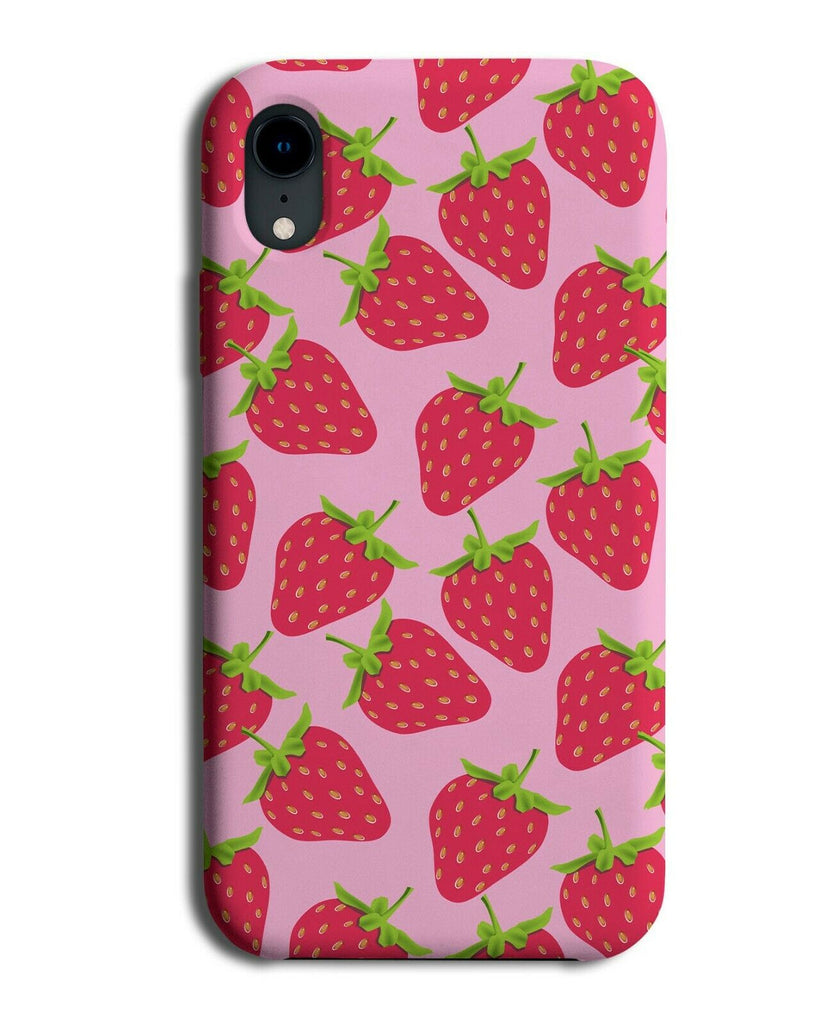 Strawberry Pattern Phone Case Cover Strawberries Pink Berries Field Fruit C282