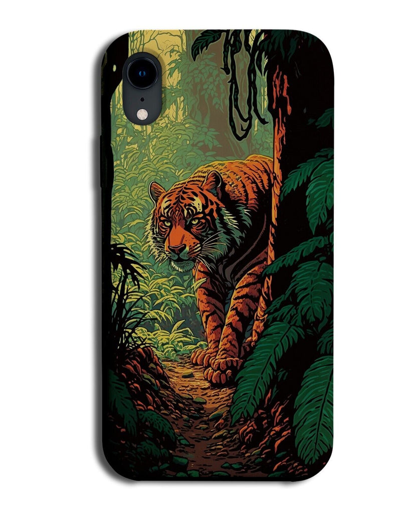 Tiger In The Wild Cartoon Phone Case Cover Tigers Animal Round The Corner CS05