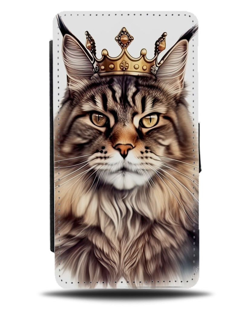 Cat King Of The House Flip Wallet Case Funny Maine Coon Cats Face Kings Lol DE72
