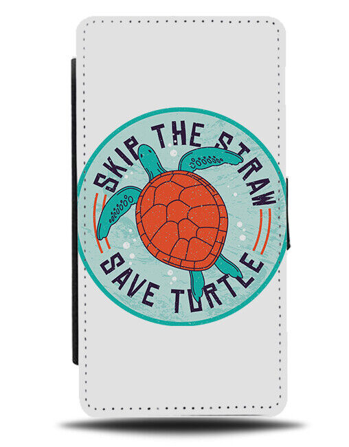 Skip The Straw Save The Turtle Flip Wallet Case Turtles Ocean Sea K955