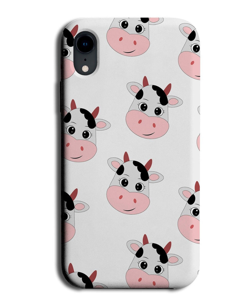 Cute Cow Faces Phone Case Cover Face Multiple Heads Head Childrens Farm AG54