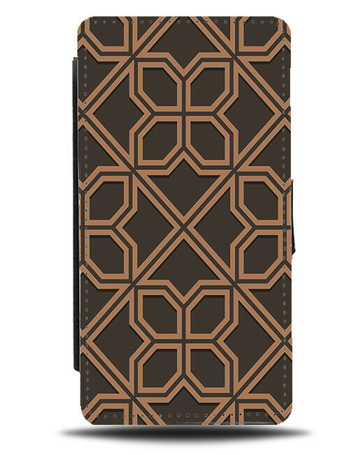 Light Brown Abstract Shapes Flip Wallet Case Colours Coloured H538