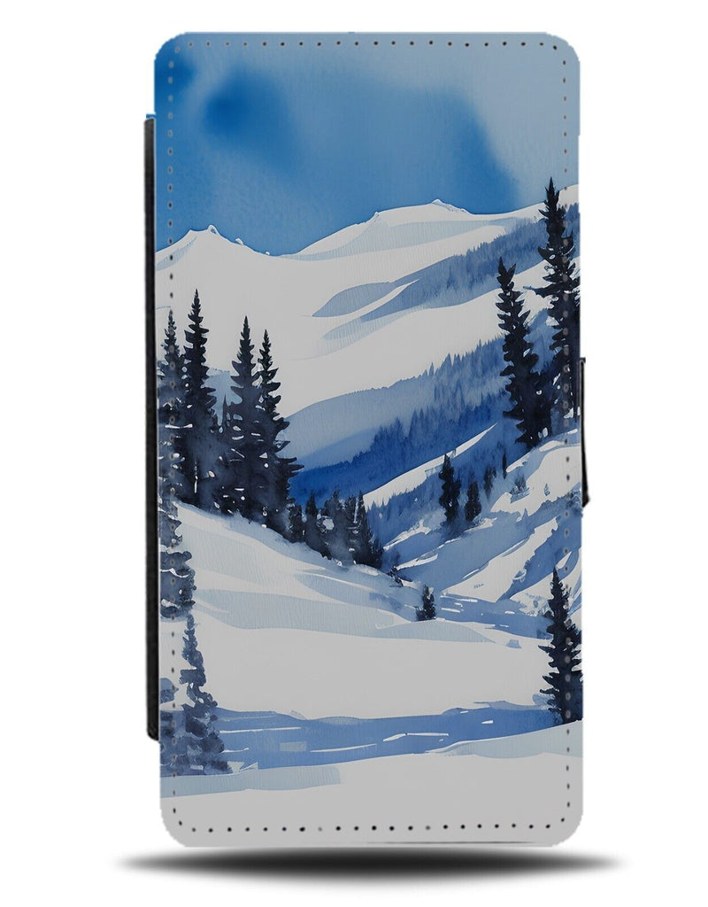 Ski In The Alps Flip Wallet Case Snowy Mountains Slope Slopes Skiing Resort DE73