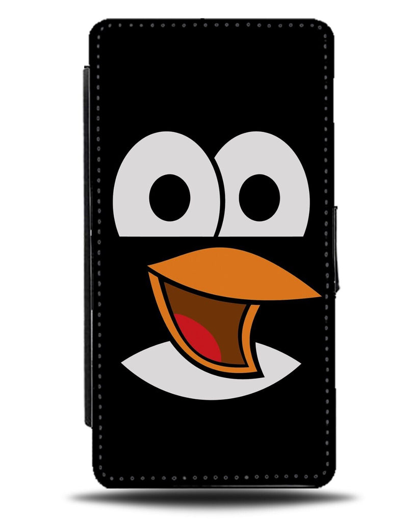 Laughing Penguin Face Flip Wallet Case Penguins Cartoon Kids Character LOL BX16