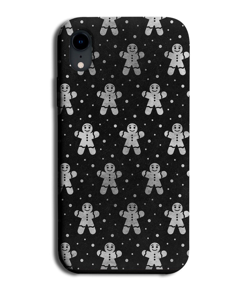 Silver Gingerbread Men Pattern Phone Case Cover Ginger Bread Man Christmas CA71
