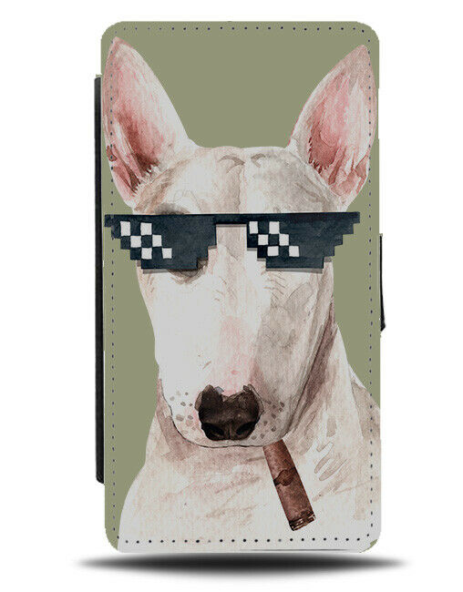 Thug Life Bull Terrier Flip Wallet Phone Case Dog Dogs Funny Gangster K508