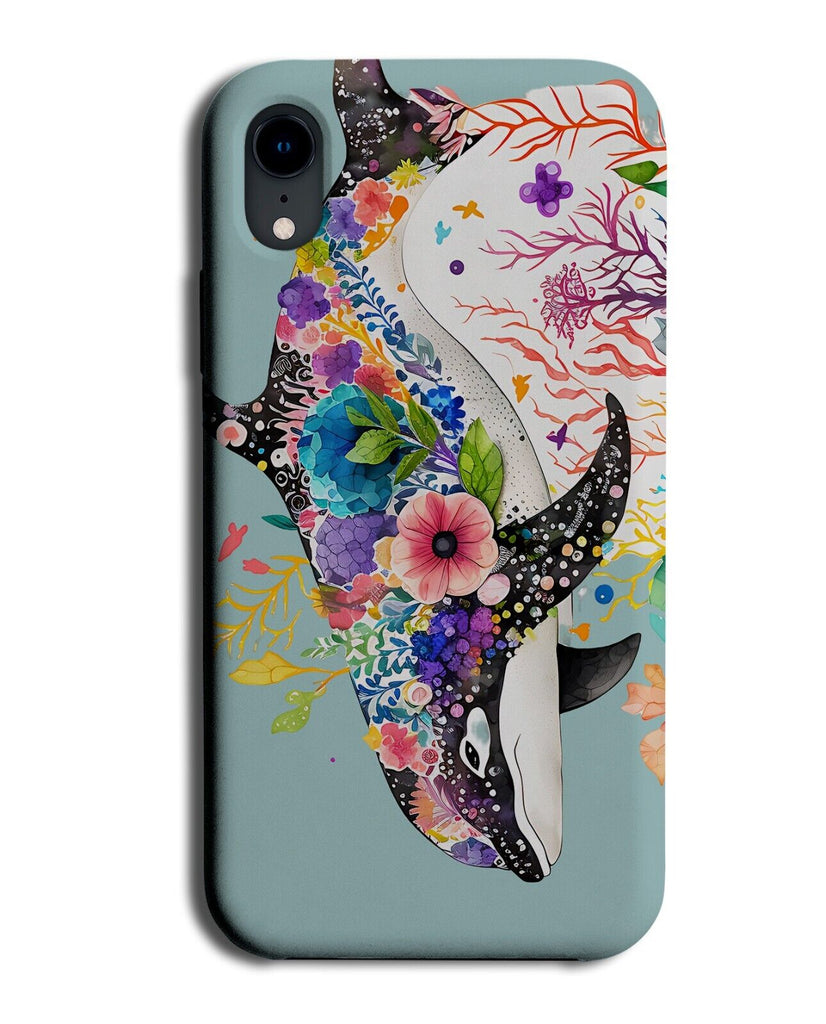 Killer Whale Dolphin Phone Case Cover Flowers Sea Flower Floral Orcas Girls AX55