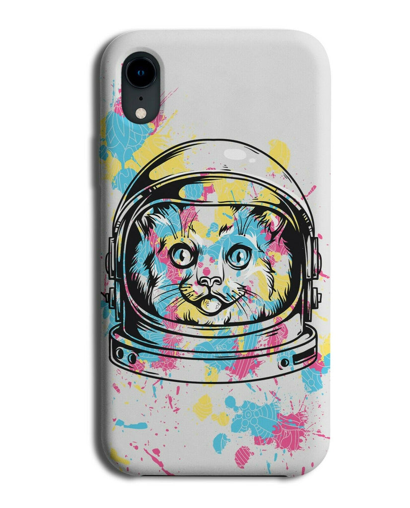Colourful Cat Astronaught Helmet Phone Case Cover Paint Splats Marks Stains E147