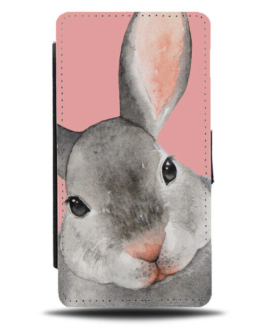 Rabbit Oil Painting Print Flip Wallet Case Photo Rabbits Bunny Bunnies Face H964