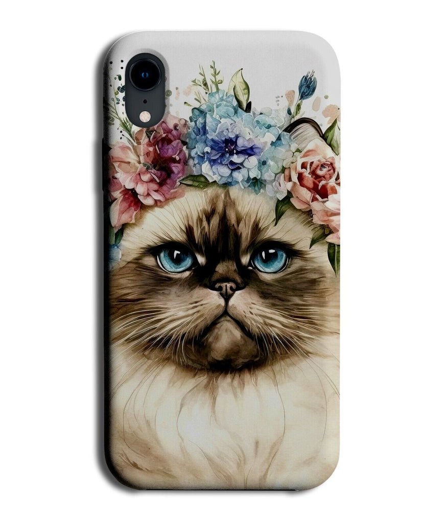 Himalayan Cat Face Phone Case Cover Head Cats Novelty Blue Eyes White Fur DC37