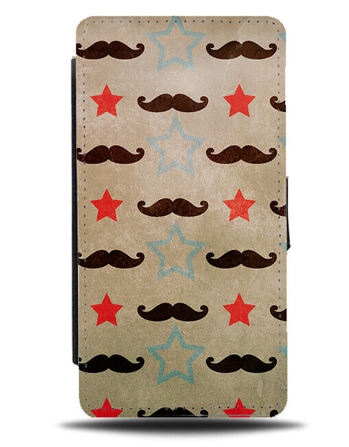 Retro Moustache Flip Wallet Case Shape Curled Handle Bars Symbols Shapes AB71