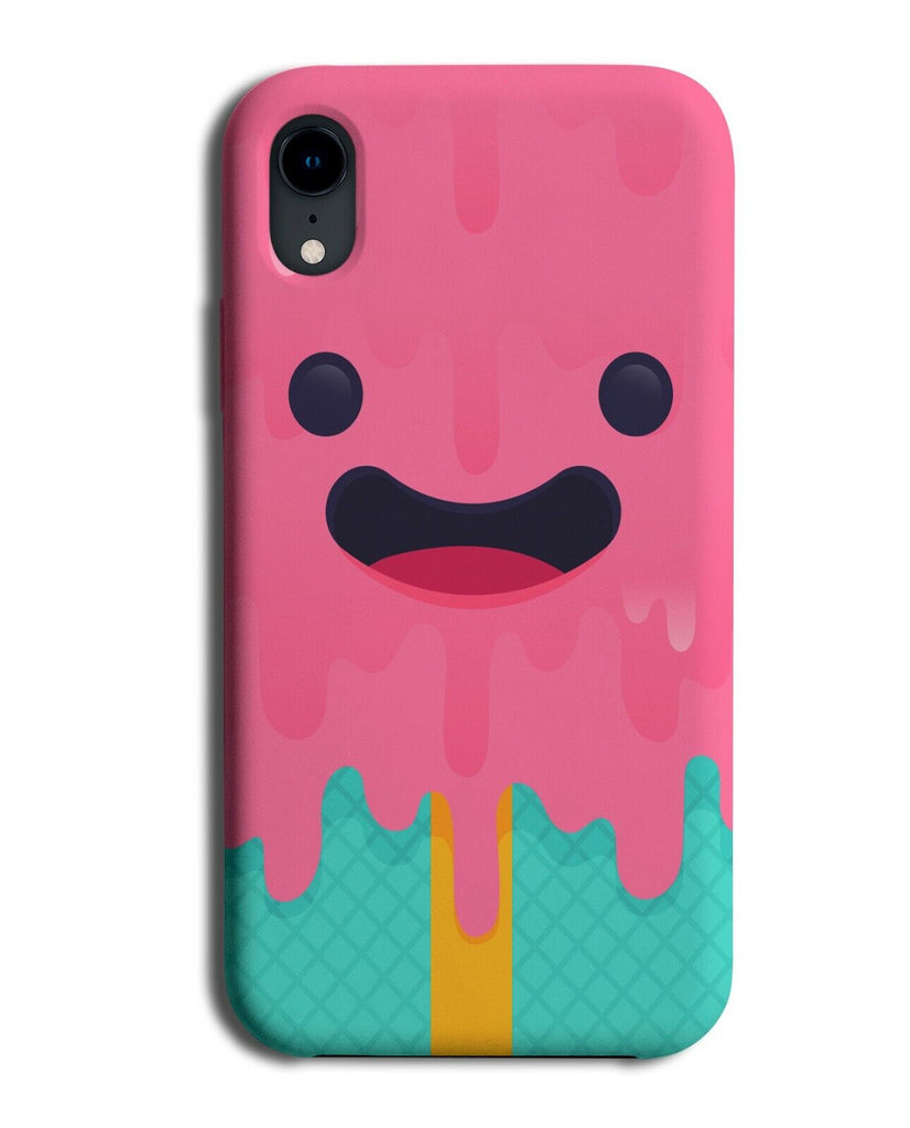 Melting Ice Cream Face Phone Case Cover Icecream Retro Hot Pink Funny E664