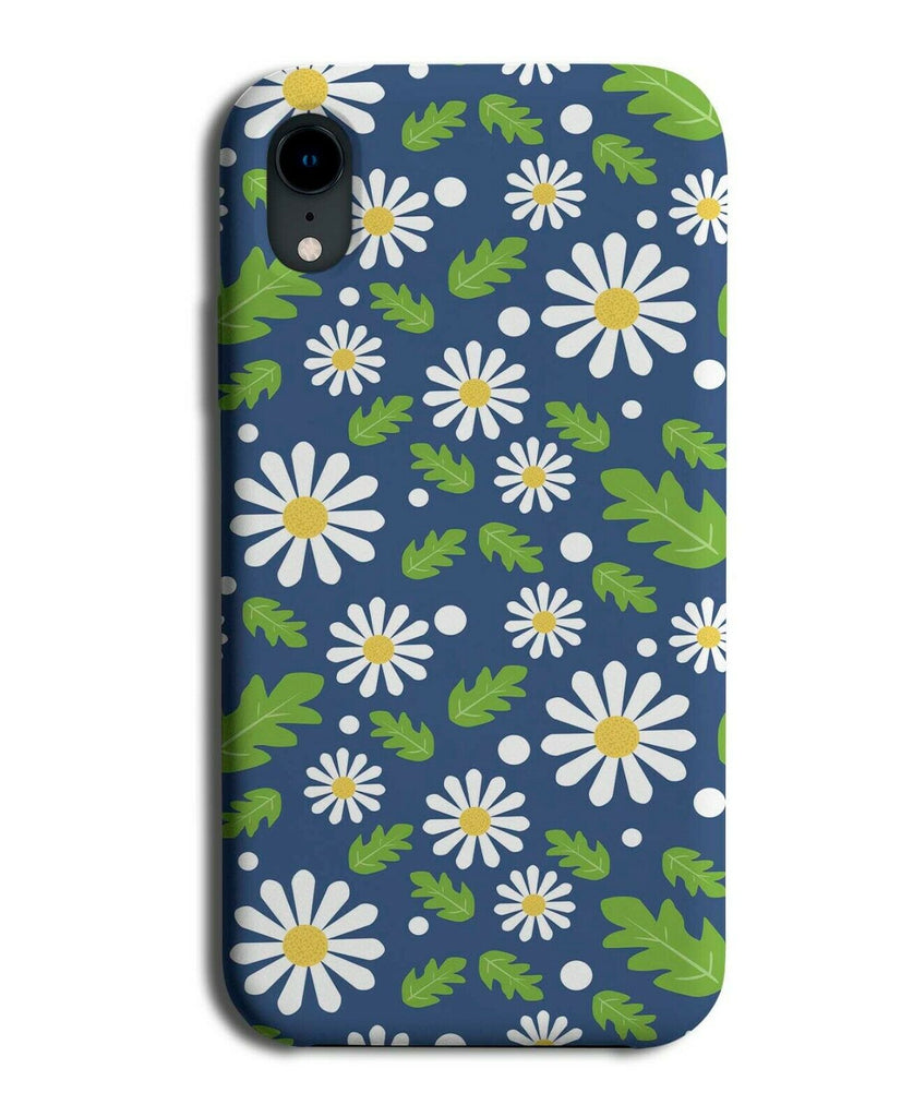 Navy Blue Daisy Flowers Phone Case Cover Floral Flowery Leaves Leaf Daisies F519