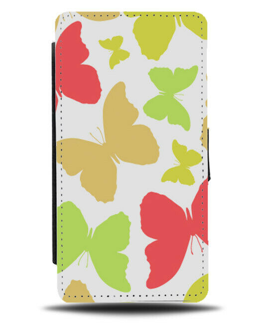 Girly Butterfly Flip Wallet Case Butterflies Colourful Multicoloured E911