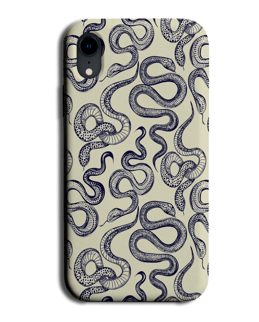 White Cream Snakes Pattern Phone Case Cover Snake Pet Reptiles Reptile CM53