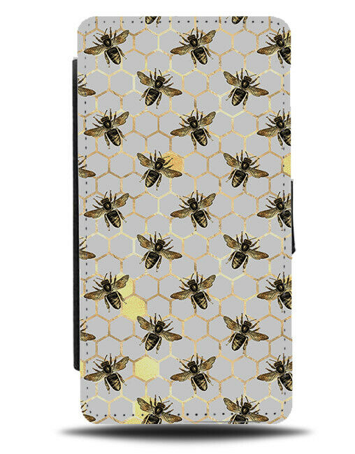 Bees Insects Flip Wallet Case Bee Wasps Bumblebee Bumble Hornet Hornet ...