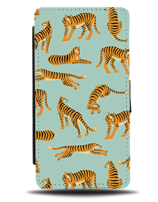 Childrens Tiger Picture Flip Wallet Case Pictures Kids Themed Theme Tigers H033