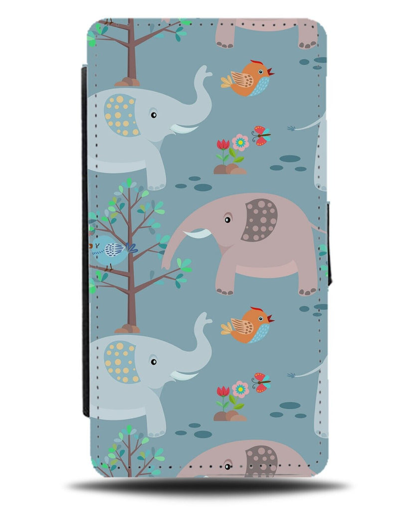 Elephant Forrest Flip Wallet Case Forrests Jungle Childrens Story Book Kids AH29