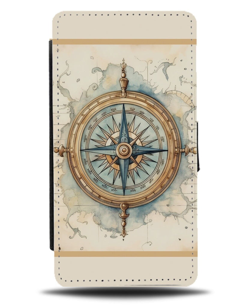 Compass Explorer Flip Wallet Case Nautical Theme Style Look Vintage Hipster DG40