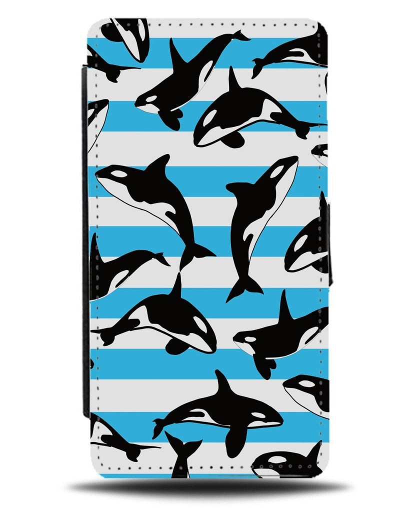 Killer Whales Design Flip Wallet Case Multiple Shapes Orca Orcas Dolphins AX61
