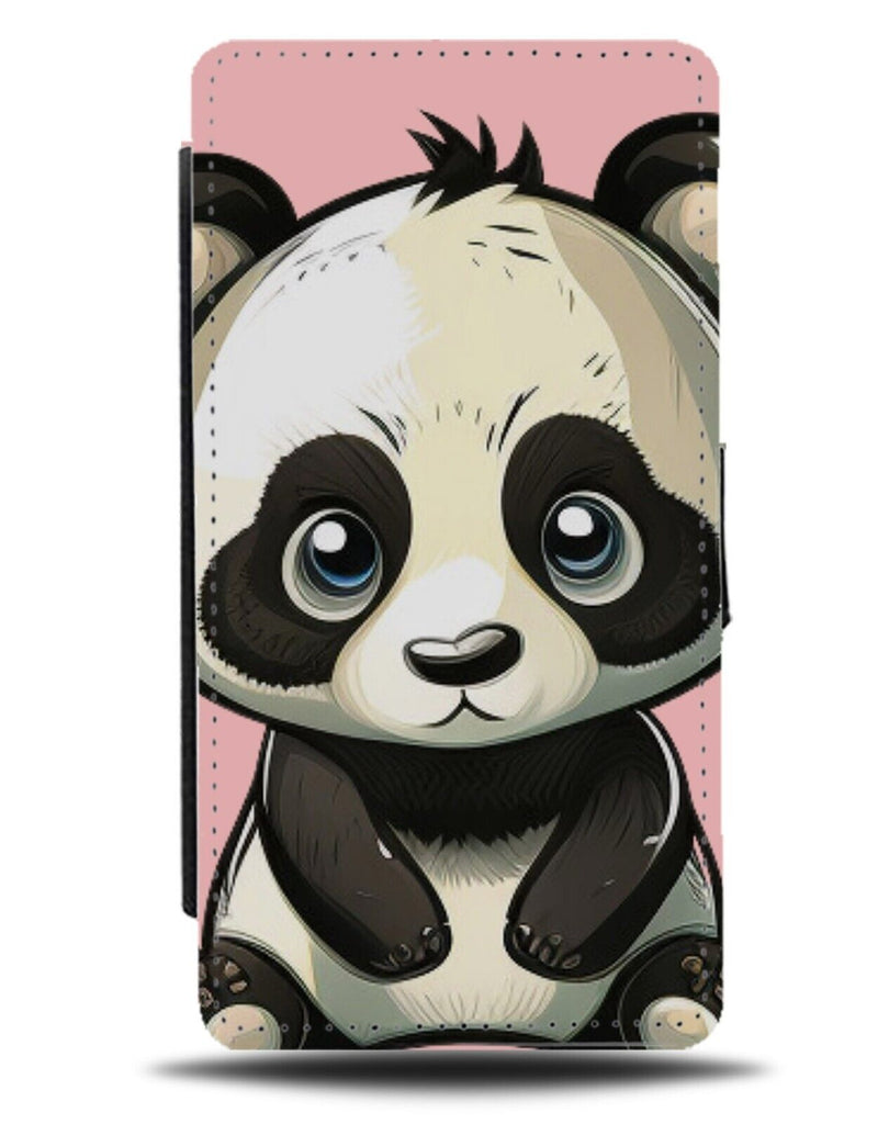 Cute Sad Panda Flip Wallet Case Pandas Face Baby Child Childrens Eyes Puppy BF32