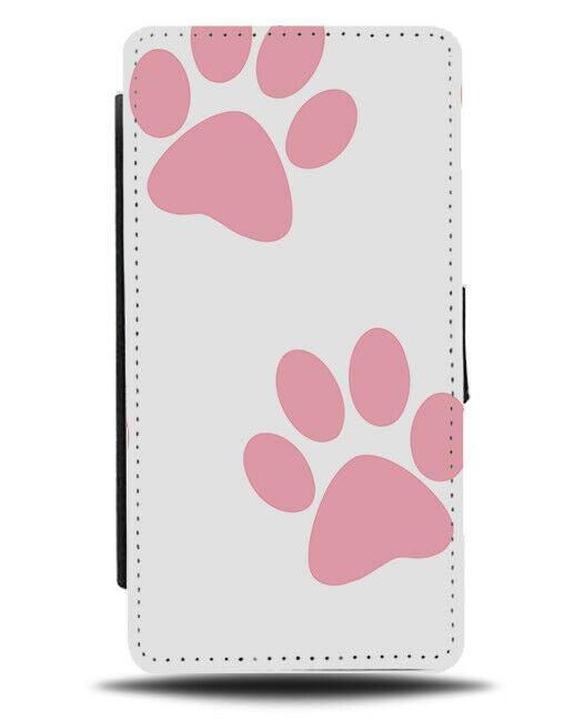 Pink Animal Paw Print Flip Wallet Case Footstep Pet Pets Shape Symbol F002