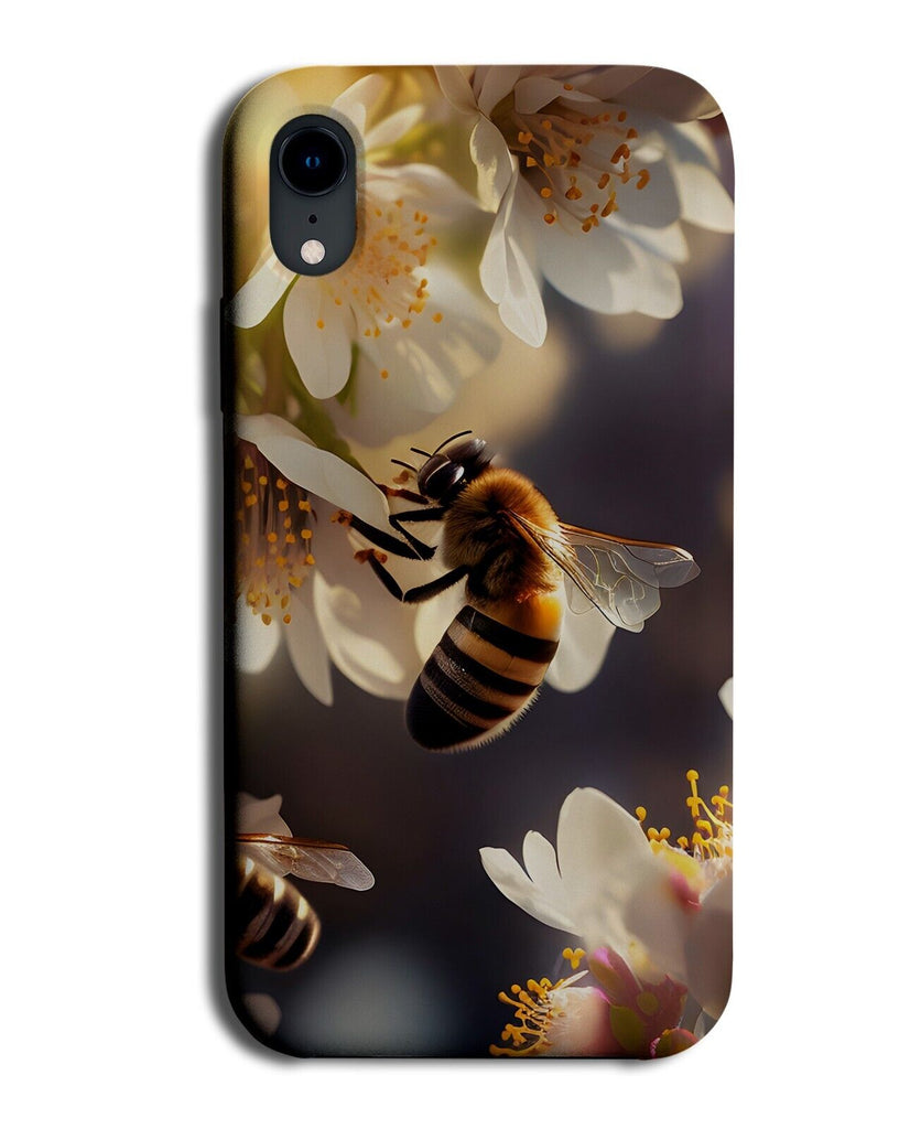 Flying Bee Photograph Phone Case Cover Photo Picture Bees Pollen On Flower AE09