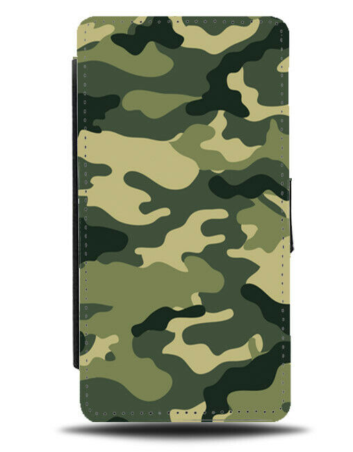 Green Army Flip Cover Wallet Phone Case Camouflage Gift Present Cadette B712