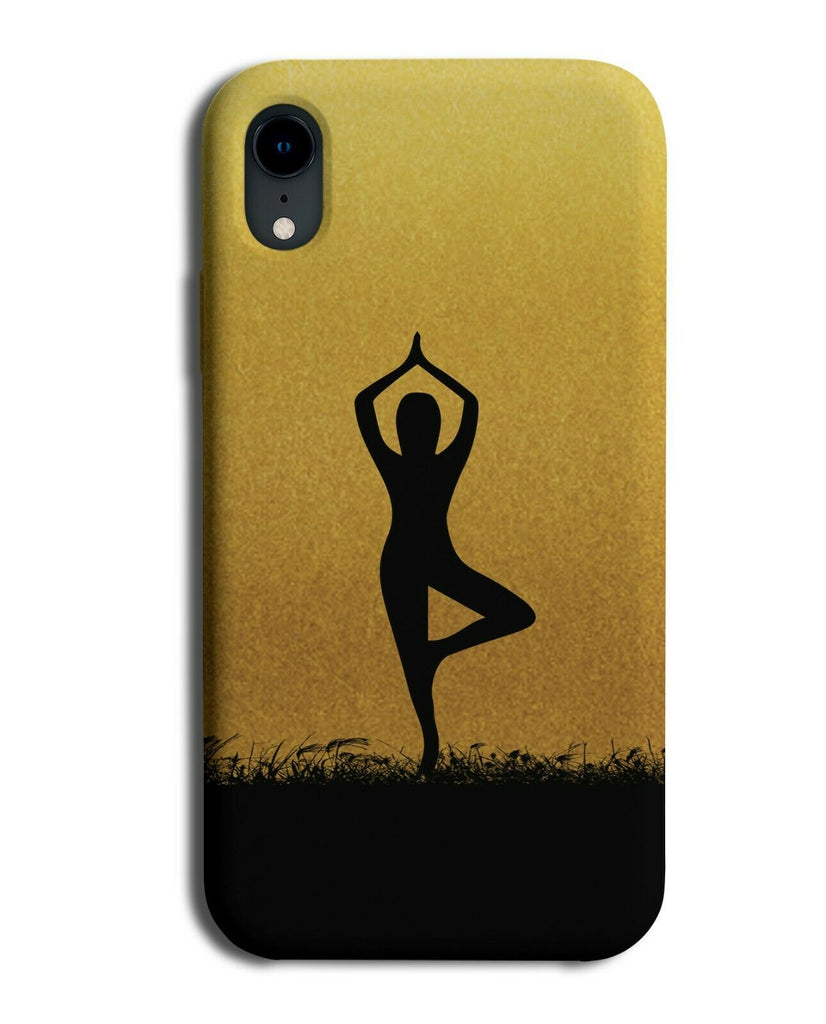 Yoga Phone Case Cover Meditation Meditator Womens Gift Gold Golden i605