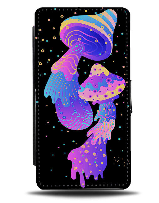 Bright Neon Mushrooms Flip Wallet Case Mushroom Psychedelic K946