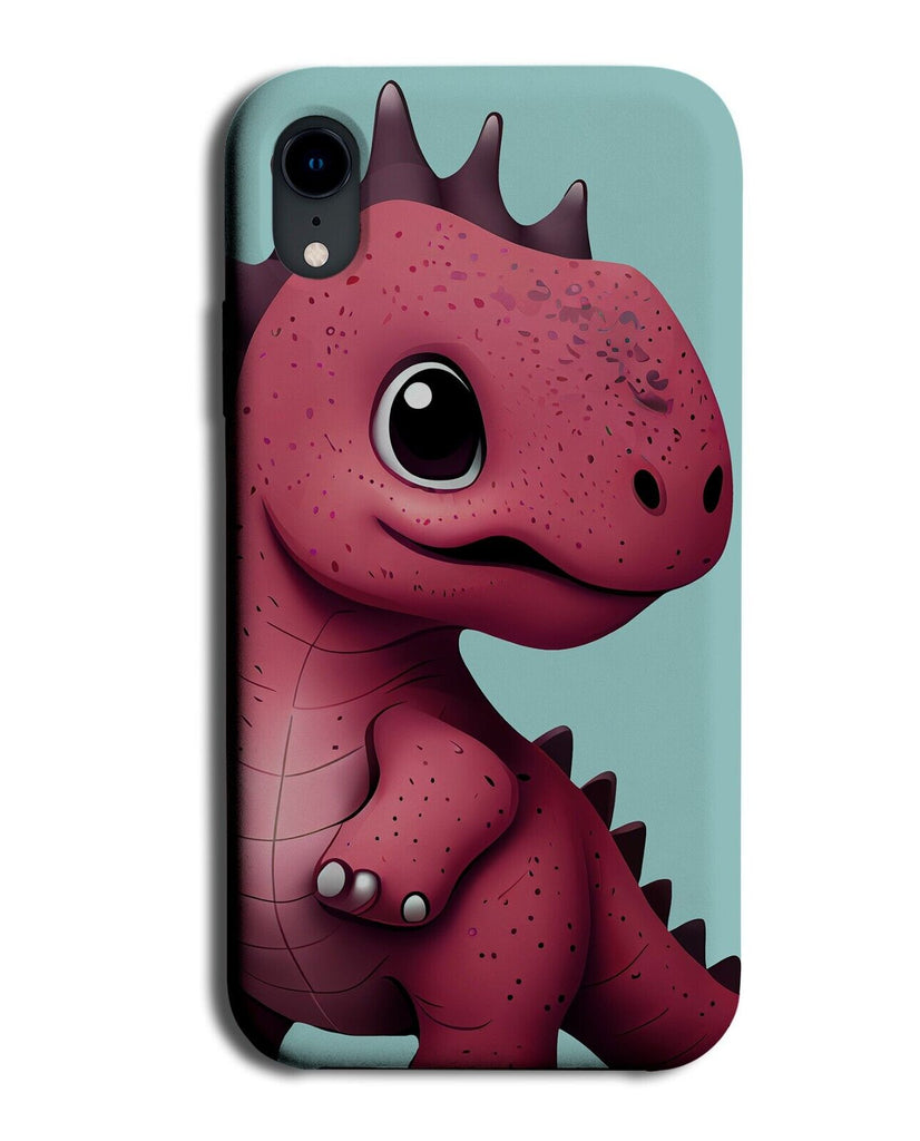 Dark Red Tiny Dinosaur Phone Case Cover Dinosaurs Cartoon Childrens Reptile AD30