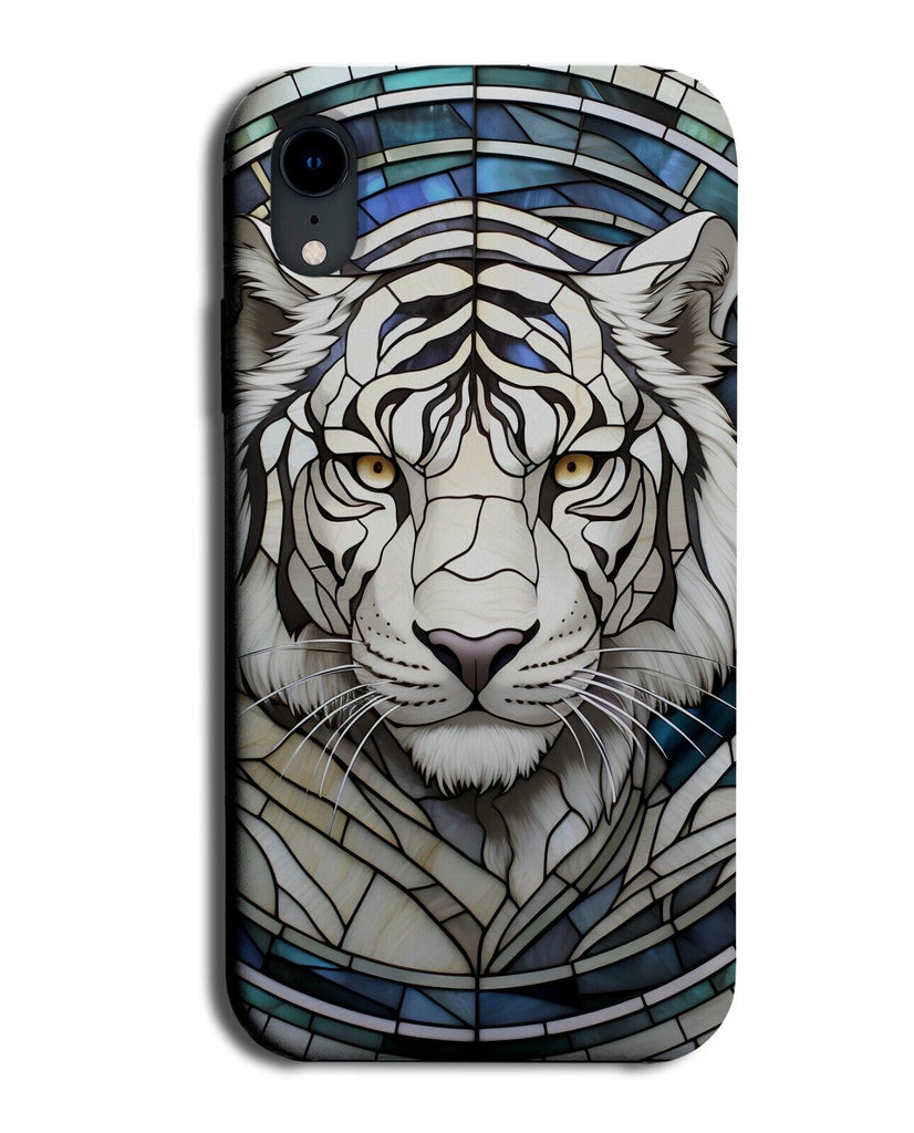 White Tiger Stained Glass Design Phone Case Cover Tigers Face Siberian Eyes DF96