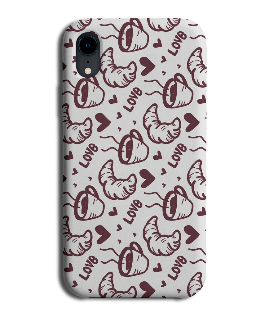 Coffee and Croissants Phone Case Cover Croissant Bun Buns Loveheart K781