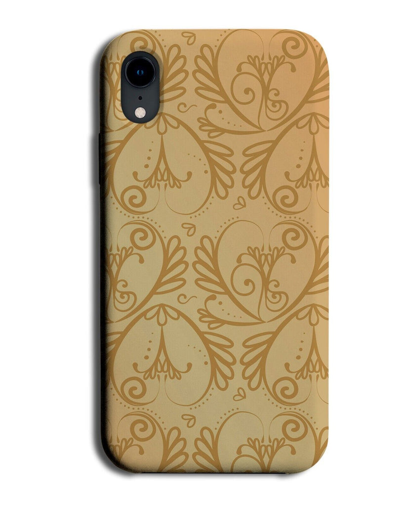 Golden Floral Spirals Phone Case Cover Spiral Design Gold Vintage Style Q103