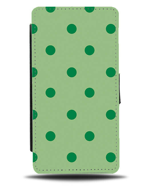 Green Coloured Polka Dot Flip Wallet Case Dots Dotted Spots Pattern Design G413