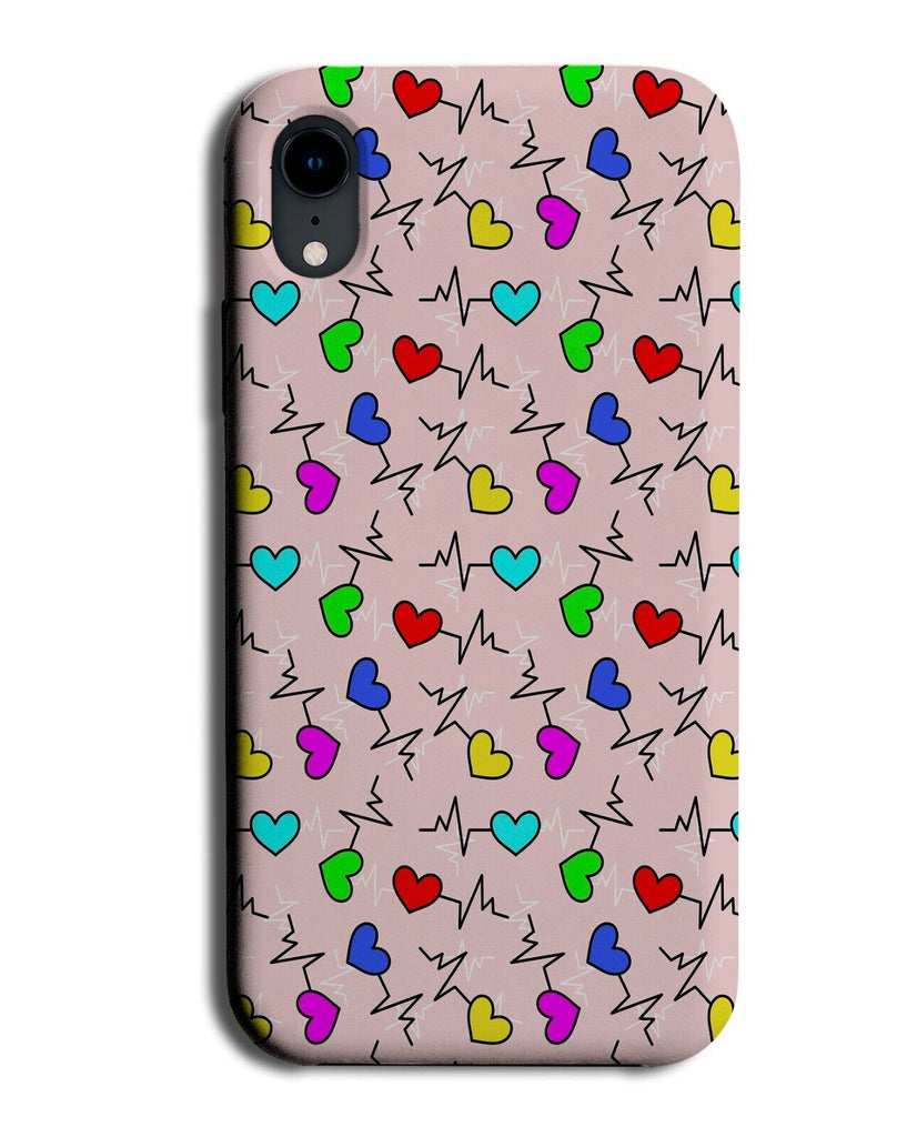Pink Colourful Heartbeat Symbols Phone Case Cover Heart Hearts Lines Q746
