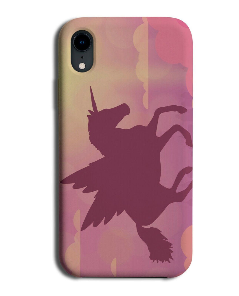 Flying Pegasus Unicorn Silhouette Phone Case Cover Mythical Horse Wings K408