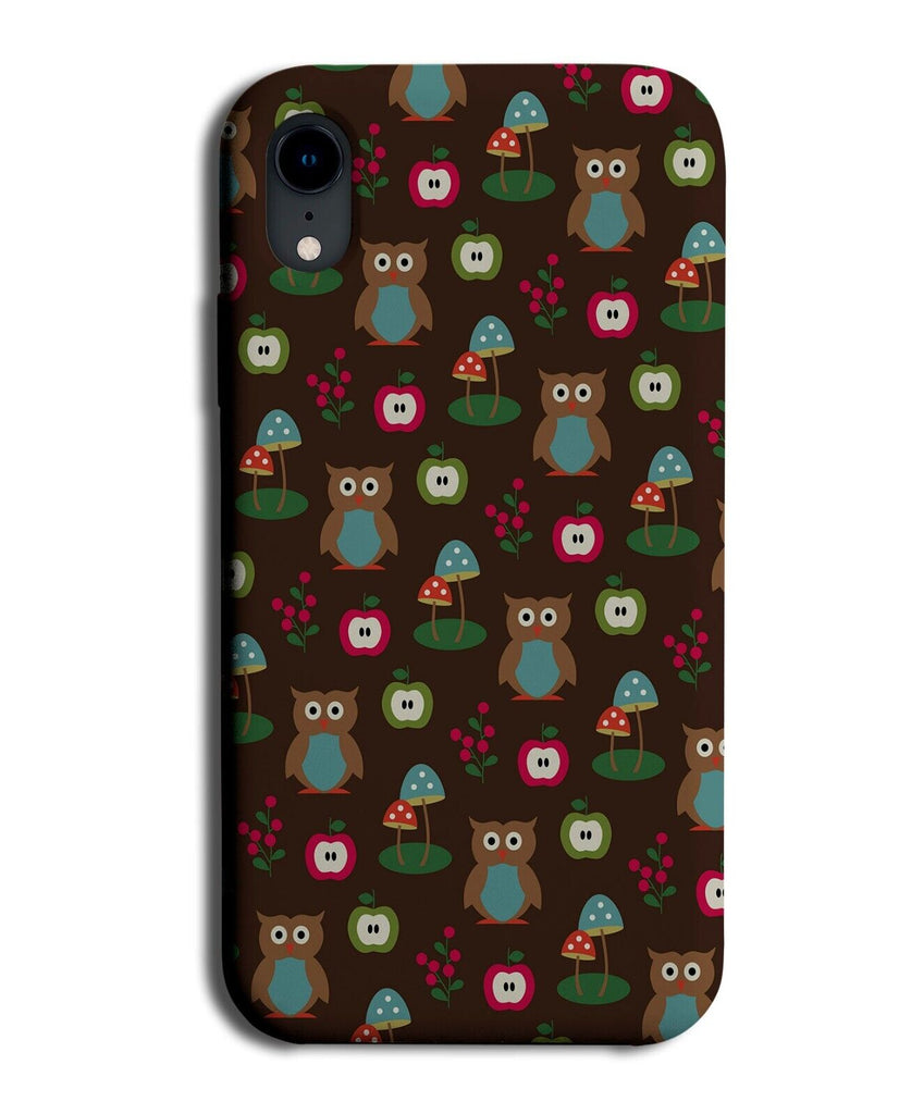 Woodland Animals Pattern Phone Case Cover Wood Woods Owls Owl Brown Kids Q919