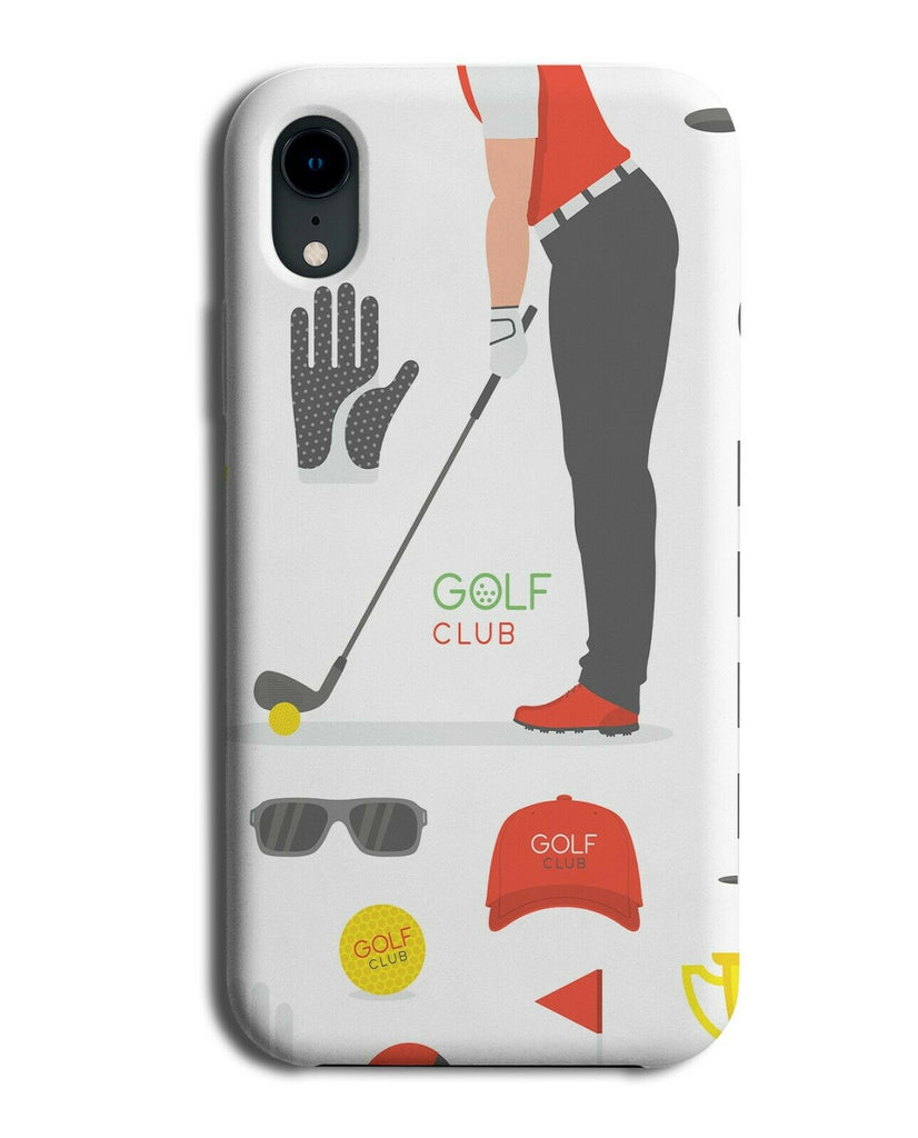 Golf Pattern Phone Case Cover Golfing Glove Equipment Design Club Clubs F717