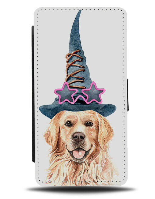 Labrador Retriever Flip Wallet Phone Case Dog Wizard Hat Magician Witch K566