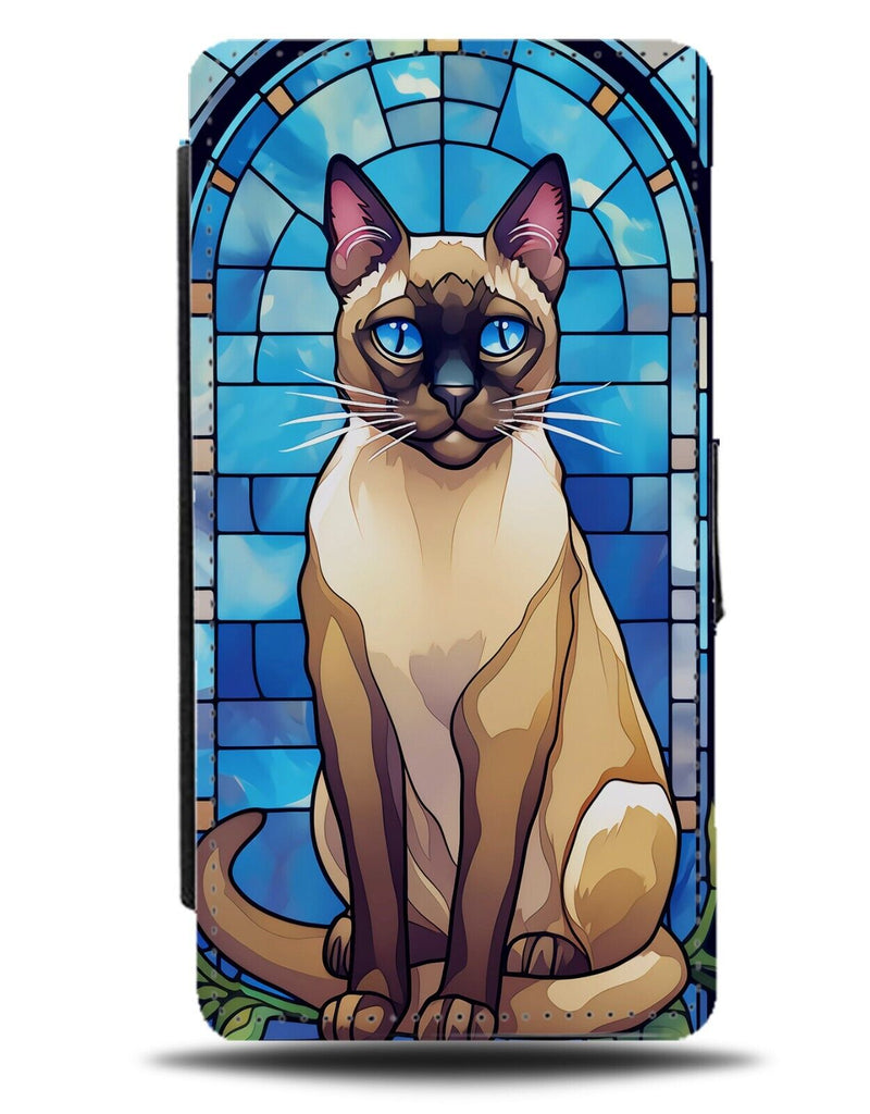 Cartoon Siamese Cat Design Flip Wallet Case Cats Siameses Breed Novelty DG02