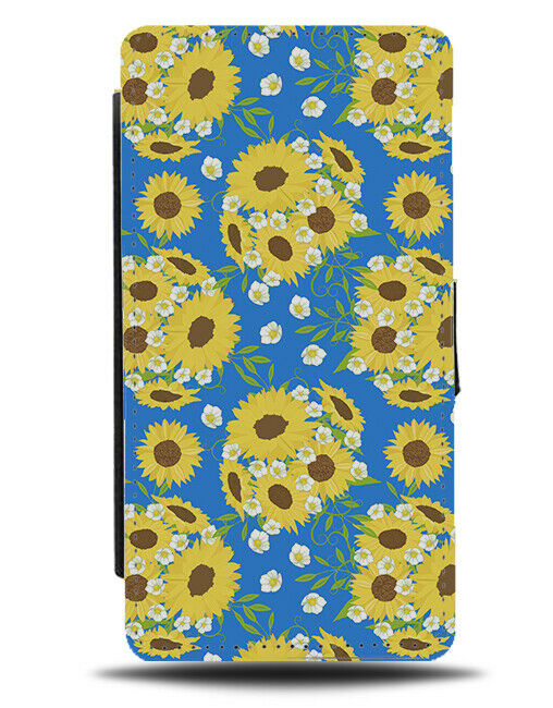 Sunflower Flower Bundles Flip Wallet Case Stylish Vintage Sunflowers F927
