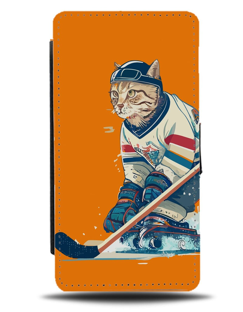 Ice Hockey Cat Flip Wallet Case Cats Player Skater Gift Funny Present Sport CY42
