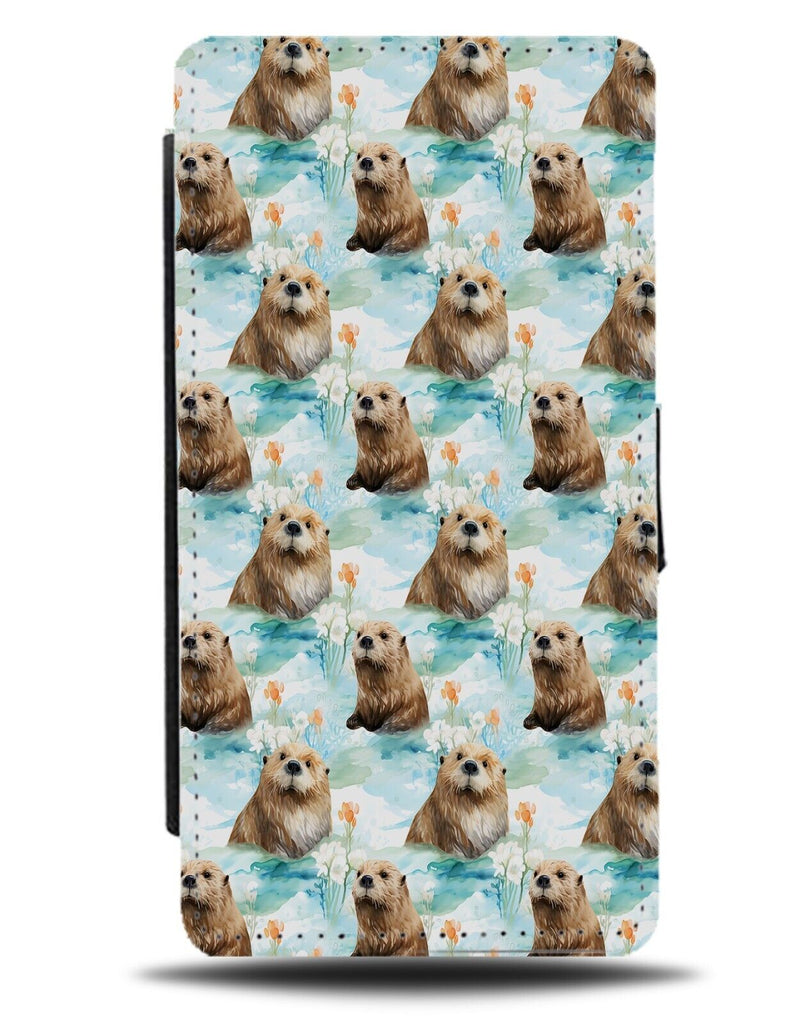 Sea Otter Pattern Flip Wallet Case Otters River Design Animal Oter Novelty DF63