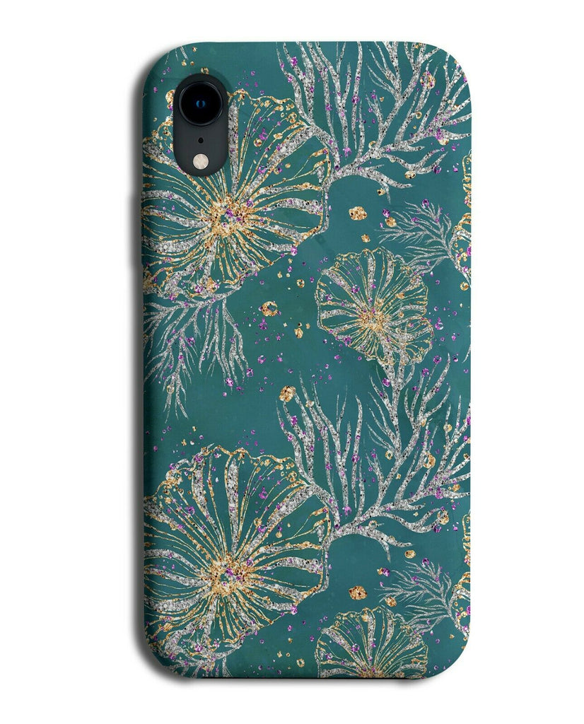 Green and Gold Sea Jellyfish Phone Case Cover Jelly Fish Shells Ocean Dark K950