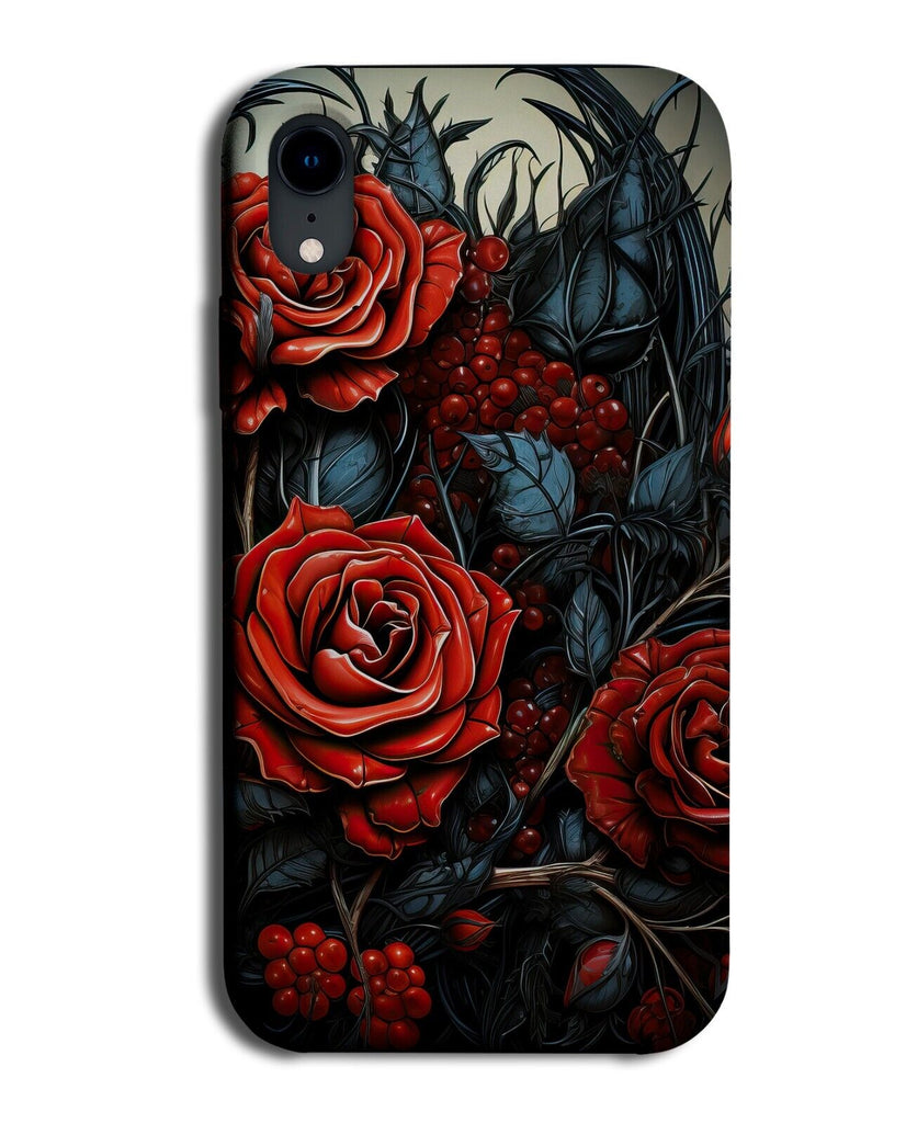 Gothic Red Roses Phone Case Cover Church Stained Glass Window Style Goth DB73
