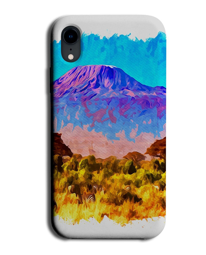 Oil Painting Of Mount Kilimanjaro Phone Case Cover Mountain African Plains LP39