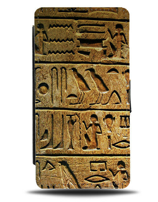 Egyptian Hieroglyphics Writing Flip Cover Wallet Phone Case Symbols Egypt D833